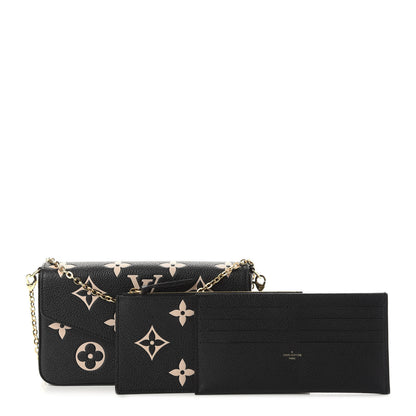 Louis Vuitton Empreinte Monogram Giant Felicie Pochette Black Beige 1 of 9