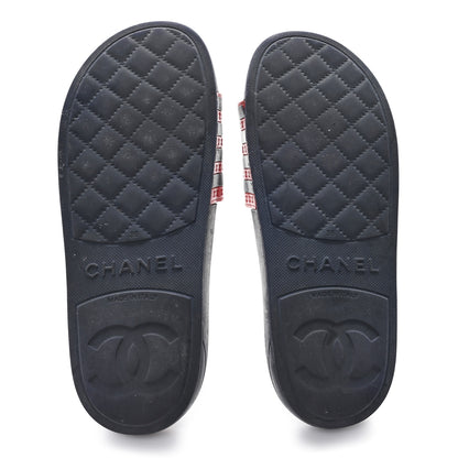 Chanel Rubber CC Flat Slide Sandals 36 Pink Red 6 of 9