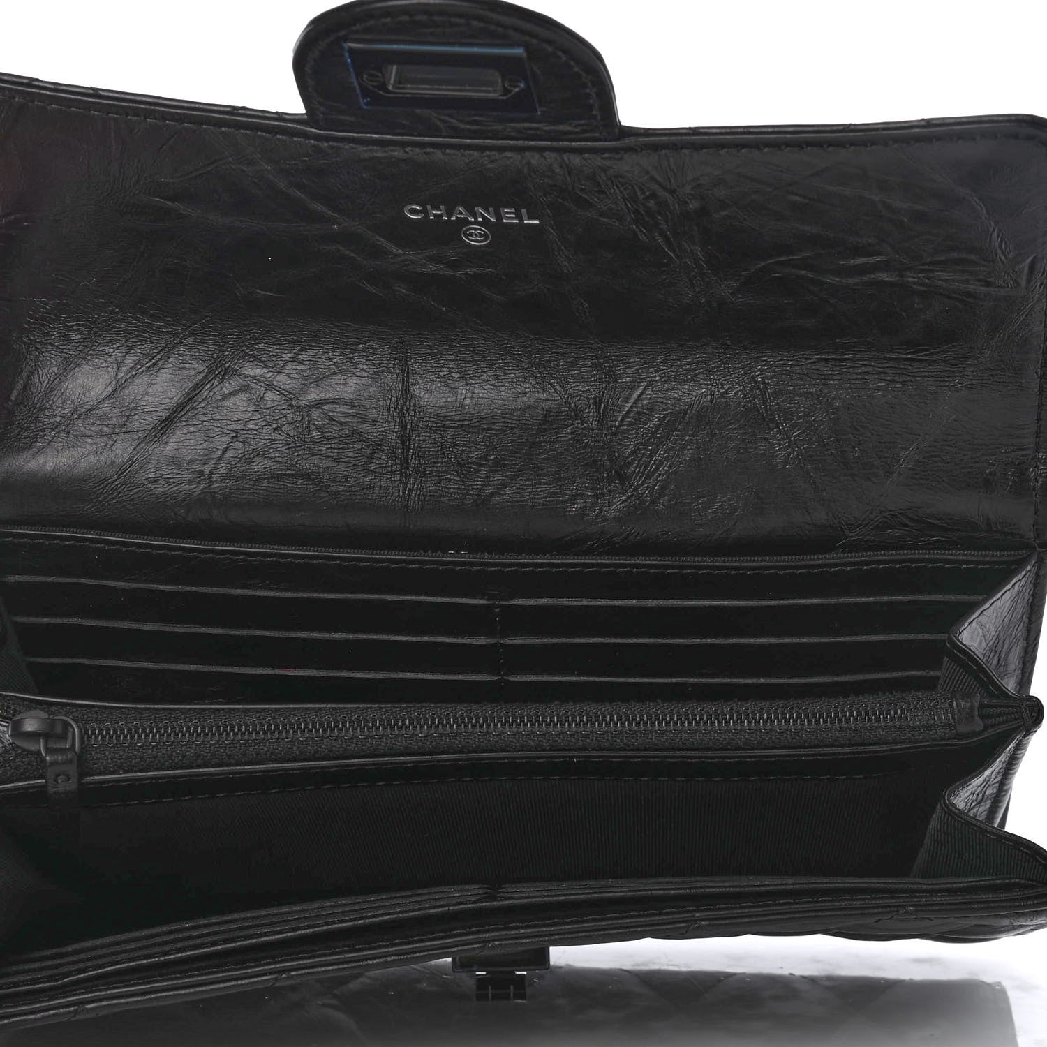 Chanel Aged Calfskin Quilted 2.55 Reissue Flap Wallet So Black 6 of 8