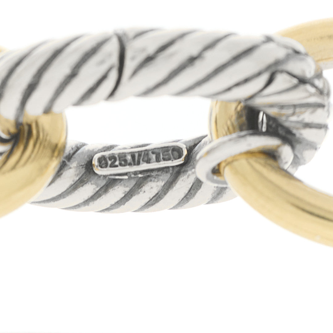 Sterling Silver 18K Yellow Gold 18mm Oval Link Necklace