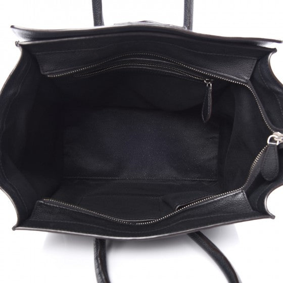 Celine Drummed Calfskin Mini Luggage Black 5 of 18