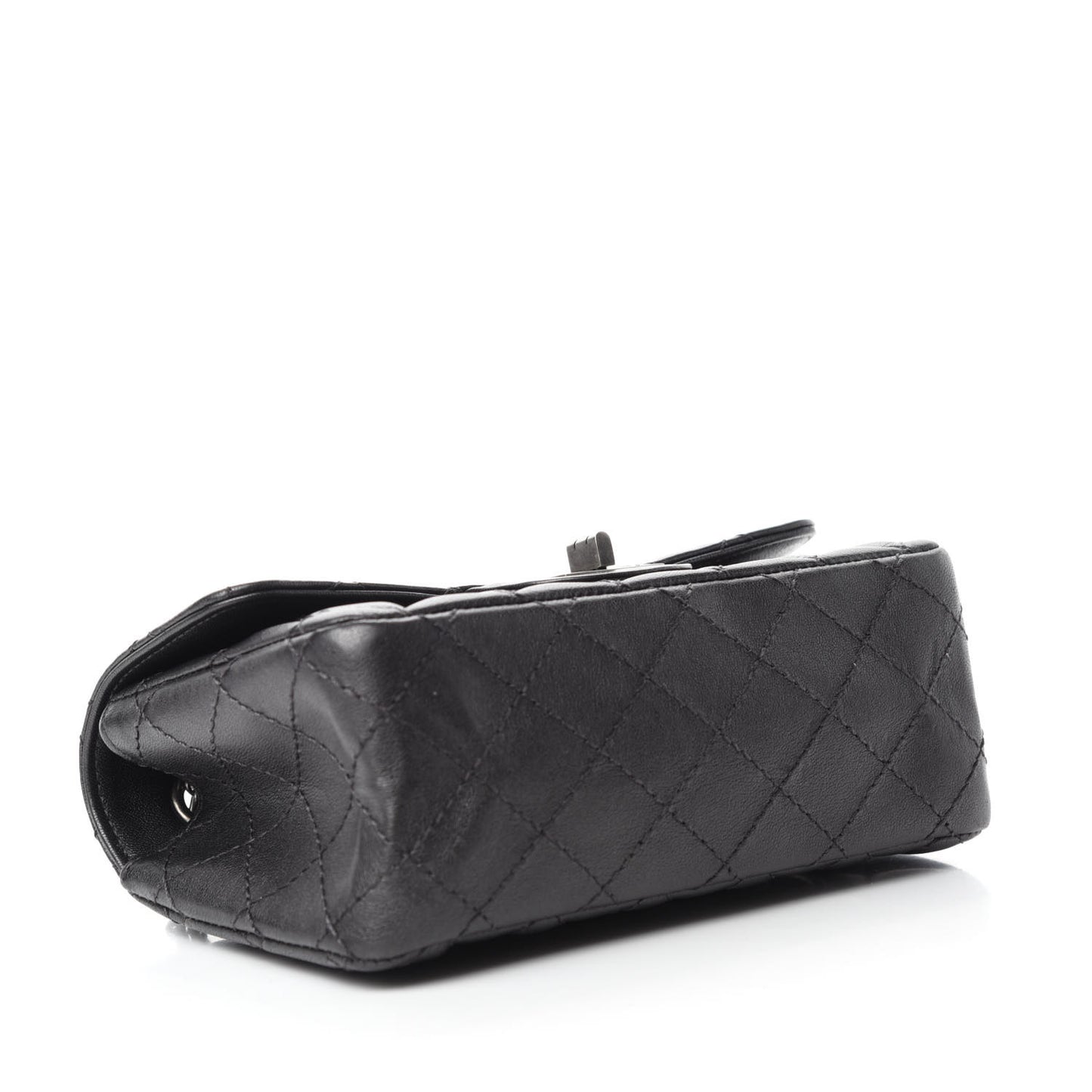 Goatskin Quilted 2.55 Reissue Mini Flap Dark Silver