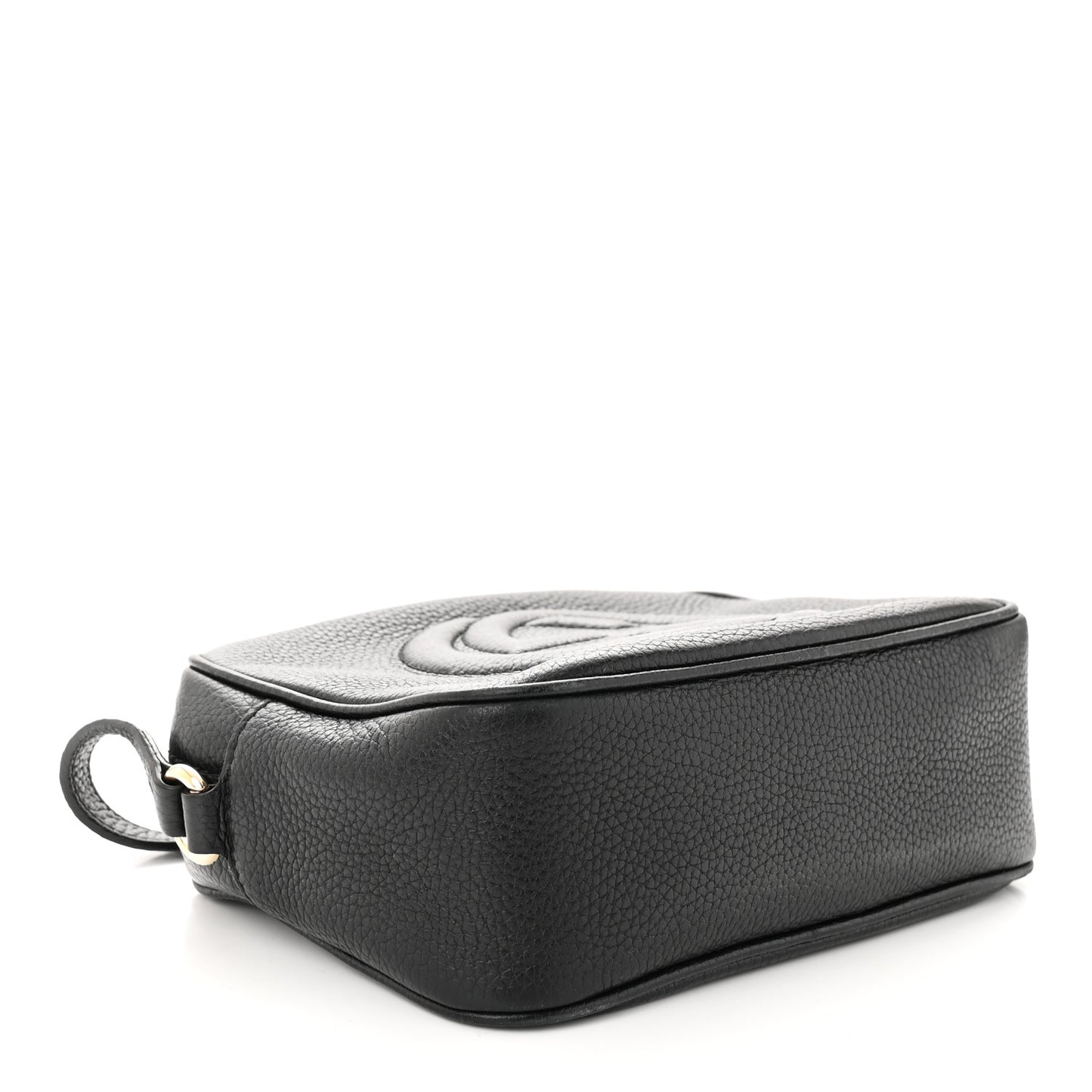 Pebbled Calfskin Small Soho Disco Bag Black