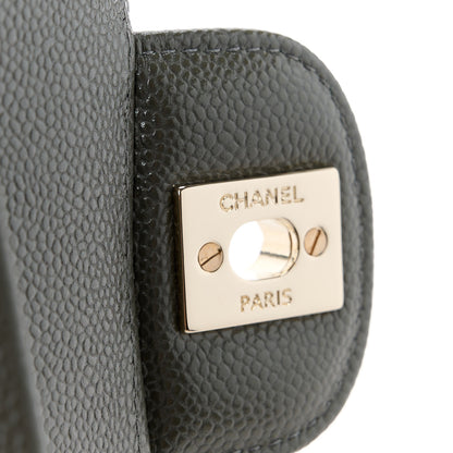 Chanel Caviar Chevron Quilted Medium Double Flap Dark Grey 7 of 11