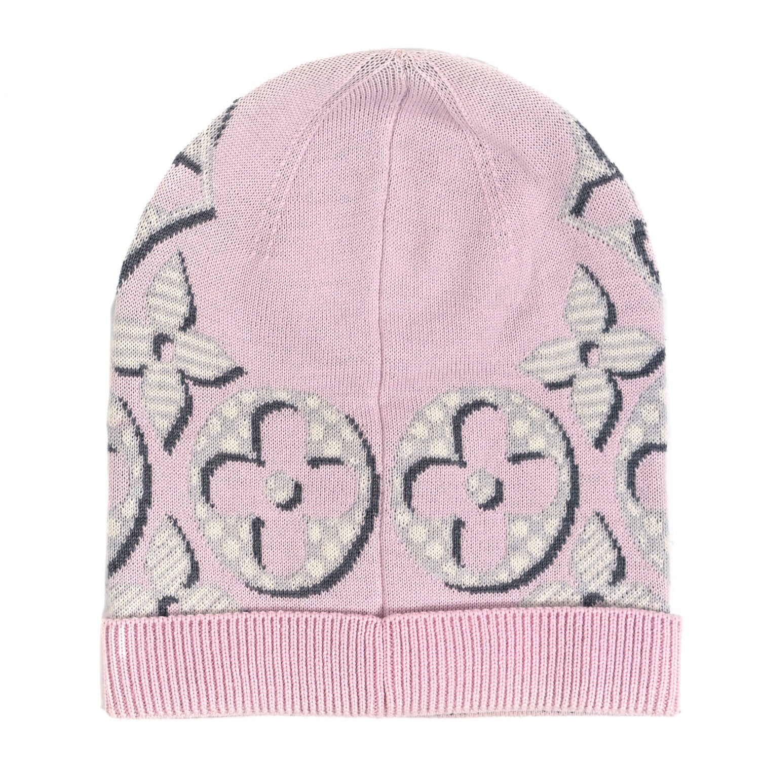 Louis Vuitton Wool Cashmere Giant Pop Monogram Beanie Hat Rose 2 of 3