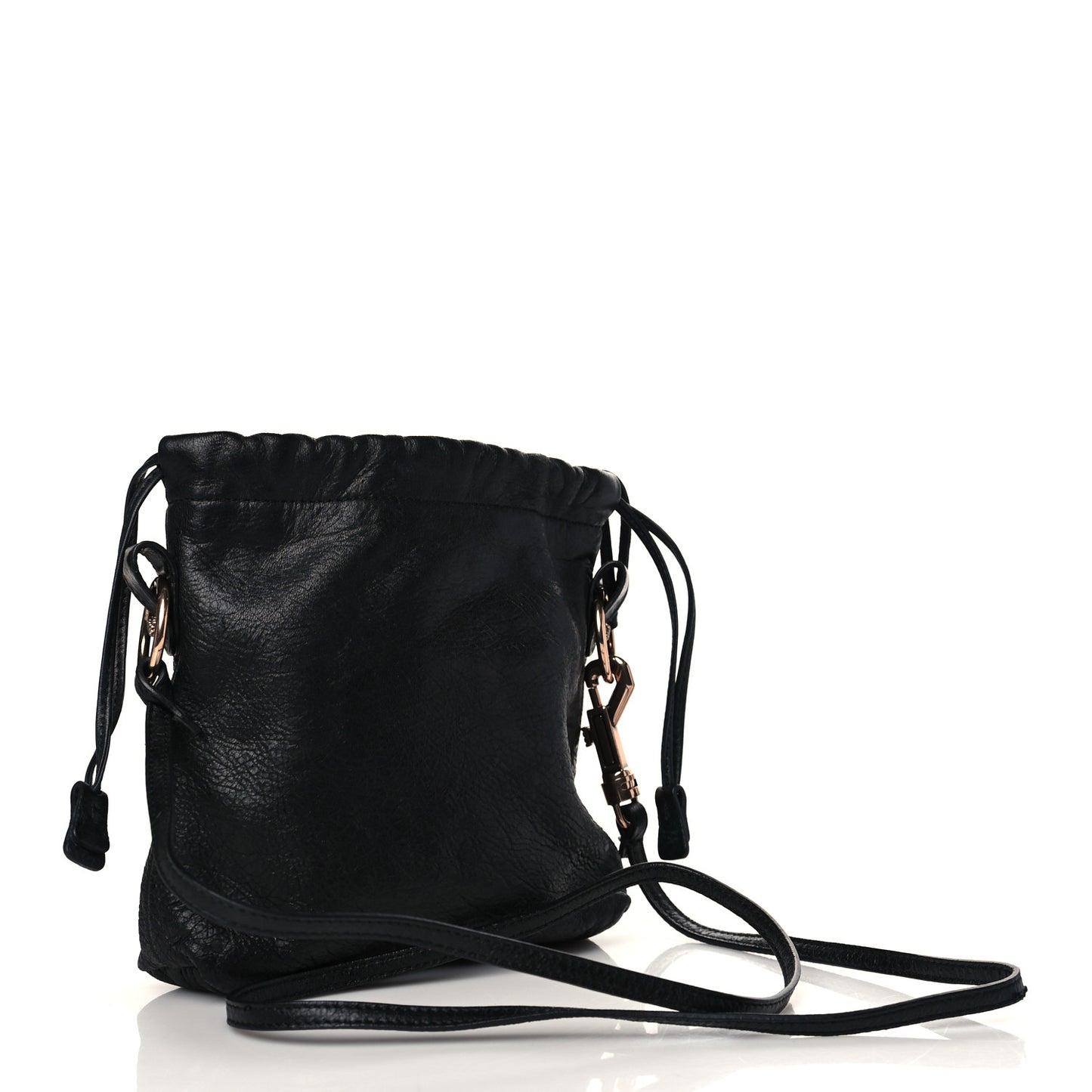 Agneau Giant 12 Rose Gold Hardware Mini Move On Black