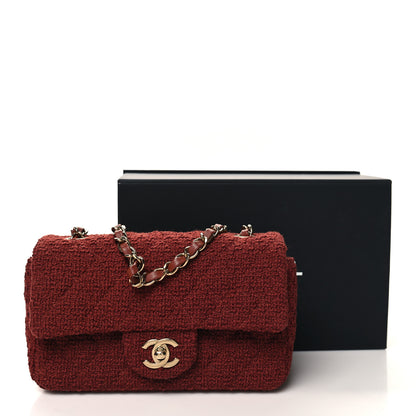 Chanel Wool Tweed Quilted Mini Rectangular Flap Brown 11 of 11
