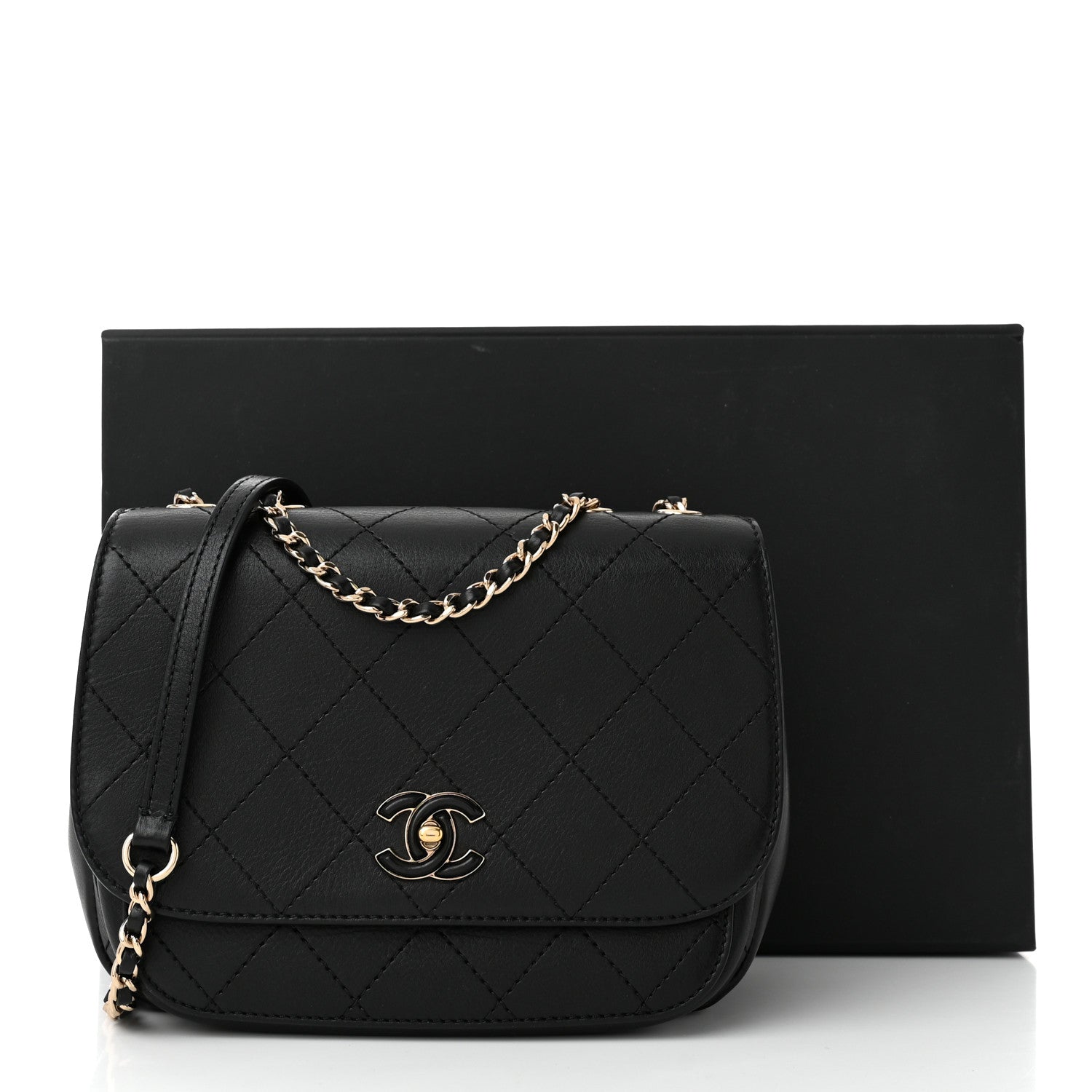 Chanel Calfskin Stitched Small Flap Bag Black 11 of 11