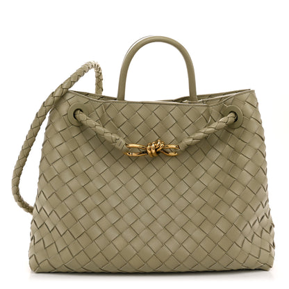 Bottega Veneta Nappa Intrecciato Medium Andiamo Shoulder Bag Travertine 1 of 9