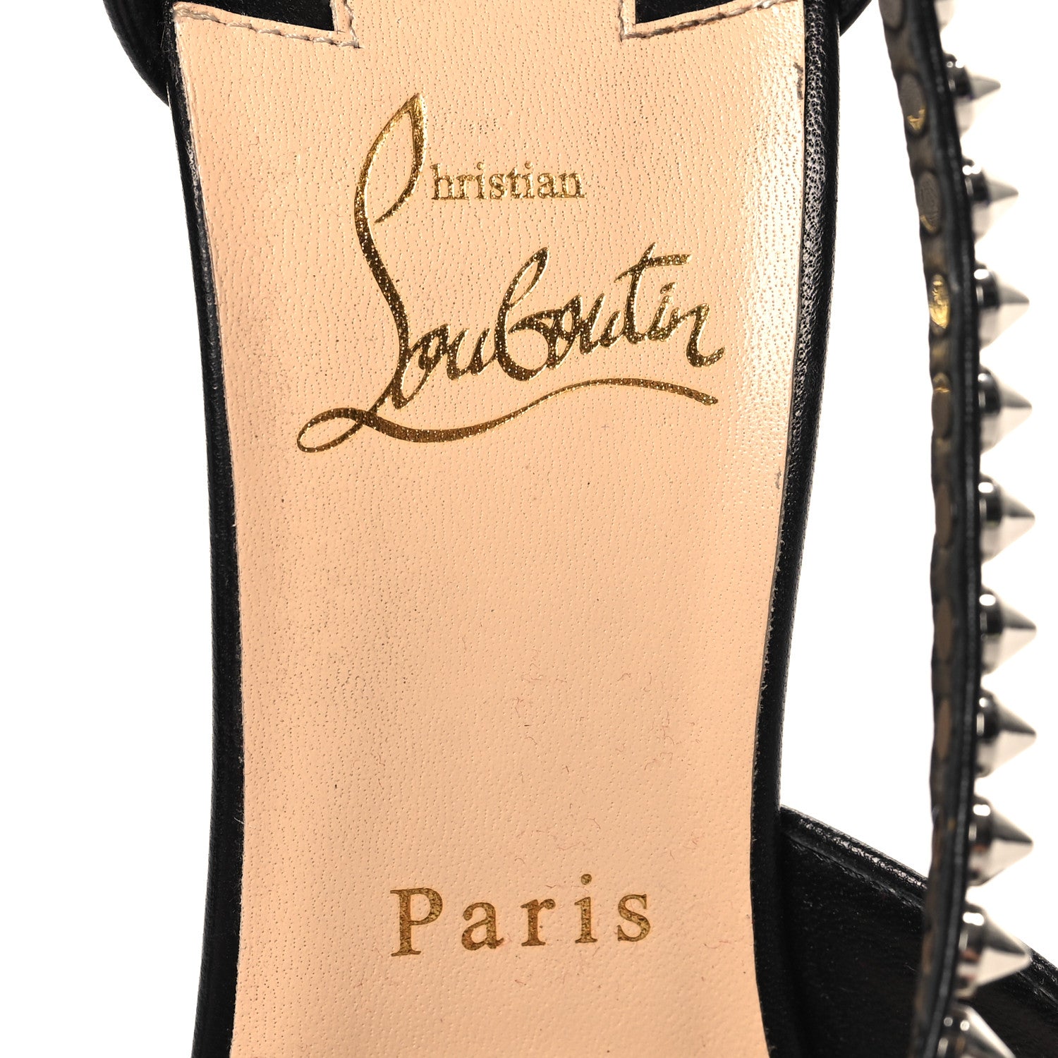 Christian Louboutin Kid PVC Spike Cross 100 Pumps 38.5 Black Silver 8 of 9