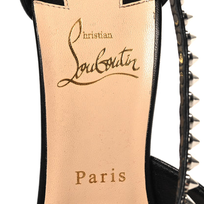 Christian Louboutin Kid PVC Spike Cross 100 Pumps 38.5 Black Silver 8 of 9