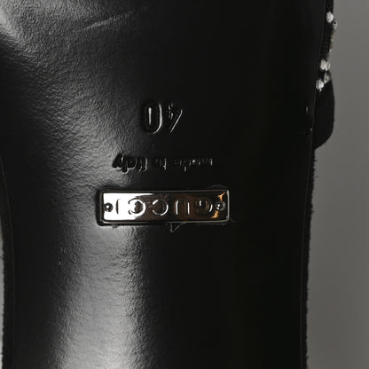 Gucci Tela Retino Kid Scamosciato Crystal GG Monogram Square G 35mm Slingback Pumps 40 Black 14 of 18