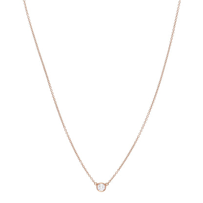 Tiffany 18K Rose Gold Diamond .24ct Elsa Peretti Diamonds by the Yard Pendant Necklace 1 of 6