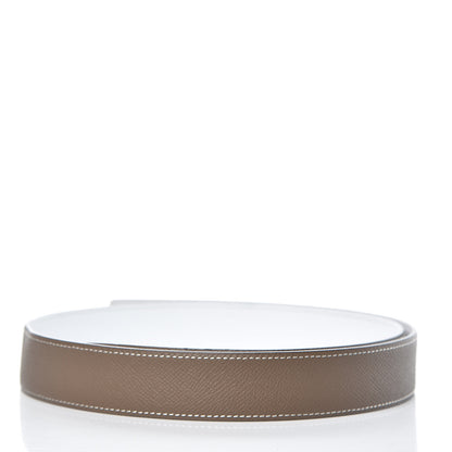 Hermes Epsom 32mm Belt Strap 95 White Etoupe 2 of 9