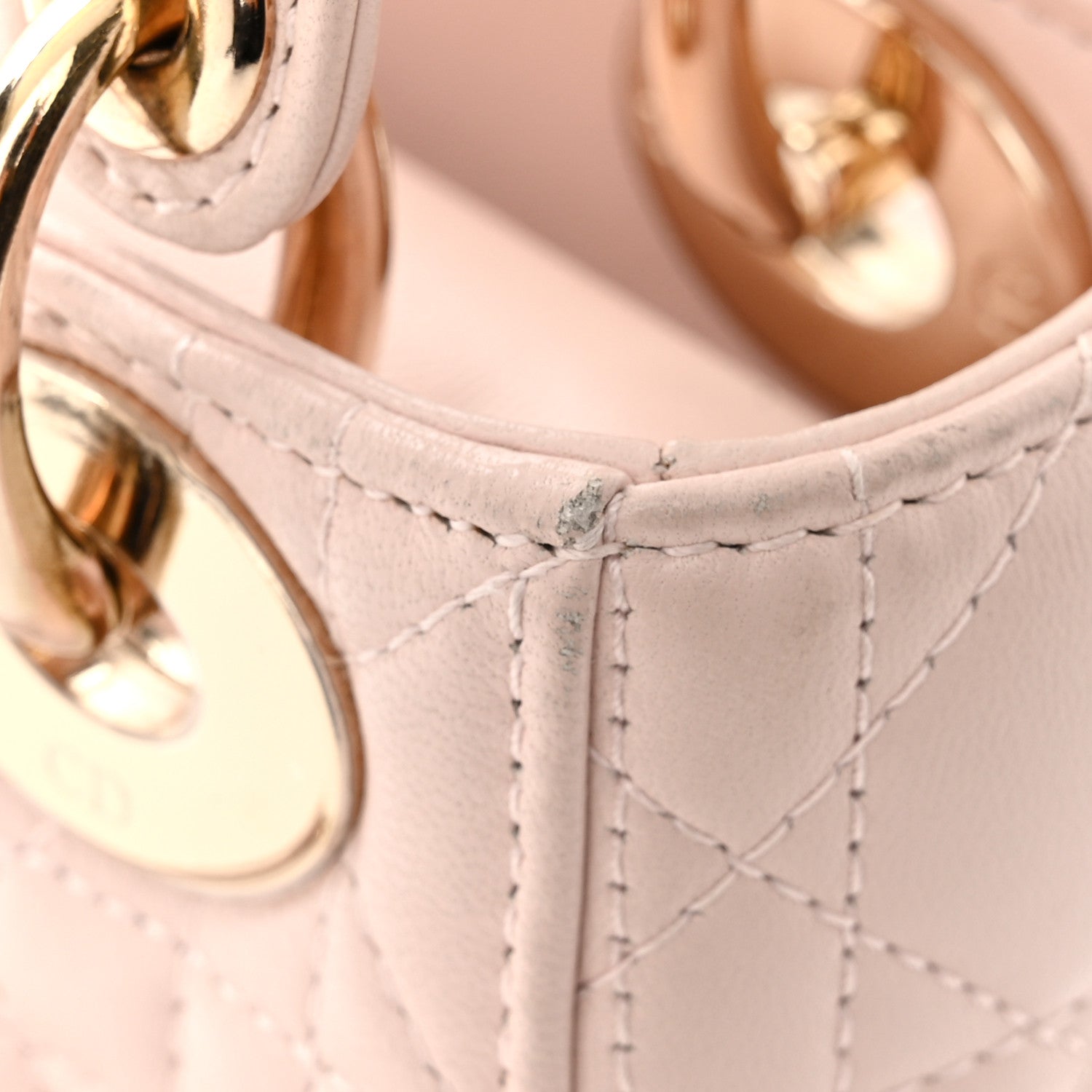 Christian Dior Lambskin Cannage Mini Lady Dior Rose Poudre 12 of 13