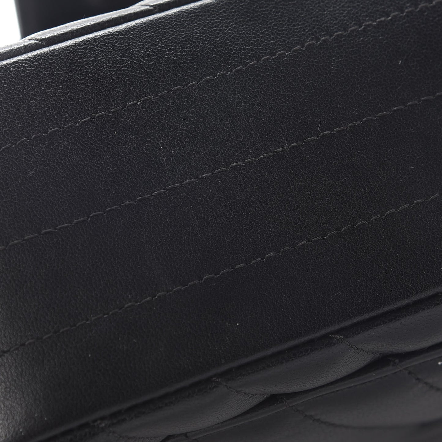 Lambskin Chevron Quilted Mini Rectangular Flap Black
