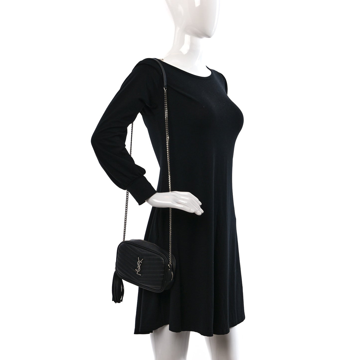 Grain De Poudre Matelasse Monogram Mini Lou Camera Bag Black