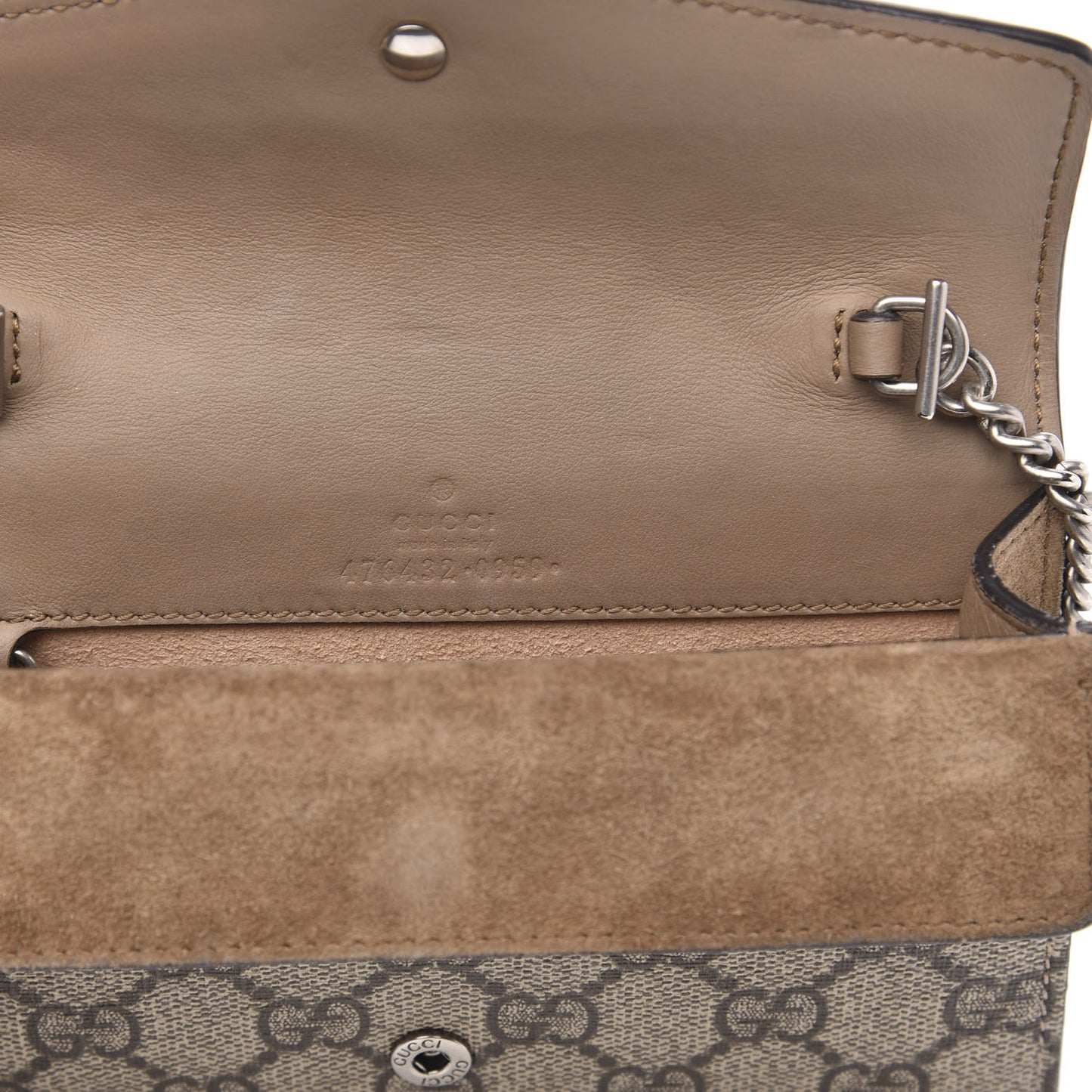 GG Supreme Monogram Super Mini Dionysus Shoulder Bag Taupe