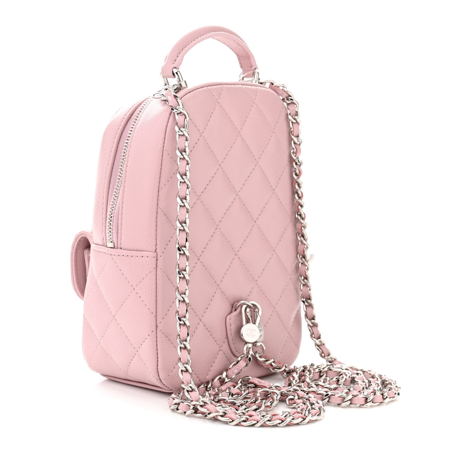 Chanel Caviar Quilted CC Mini Classic Backpack Light Pink 3 of 11