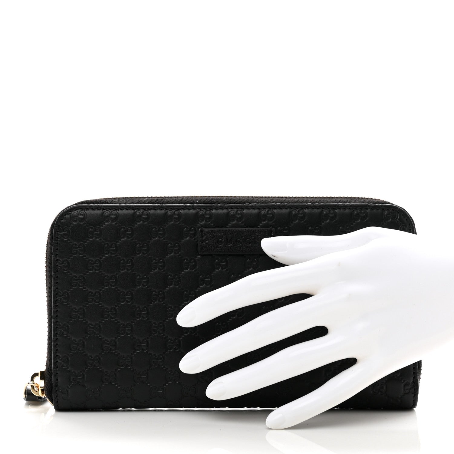 Gucci Guccissima Signature Zip Around Organizer Wallet Black 2 of 8