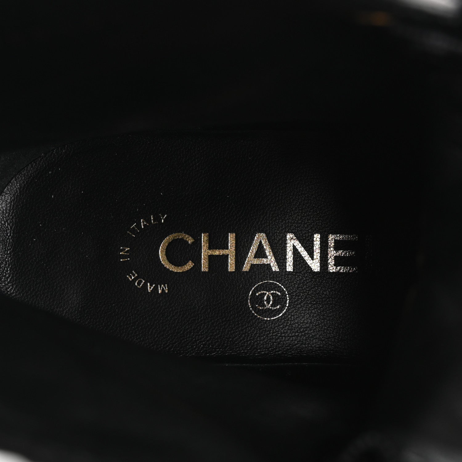 Chanel Shiny Calfskin Velvet Pearl Combat Short Boots 37.5 Black 7 of 13