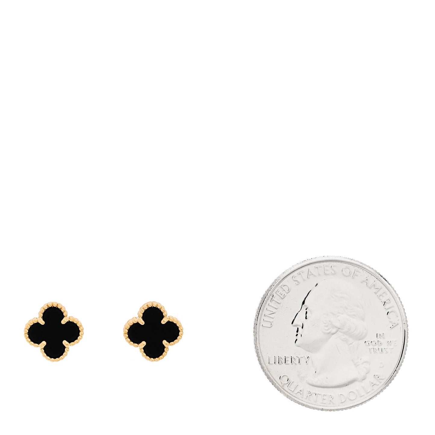 18K Yellow Gold Black Onyx Sweet Alhambra Earrings