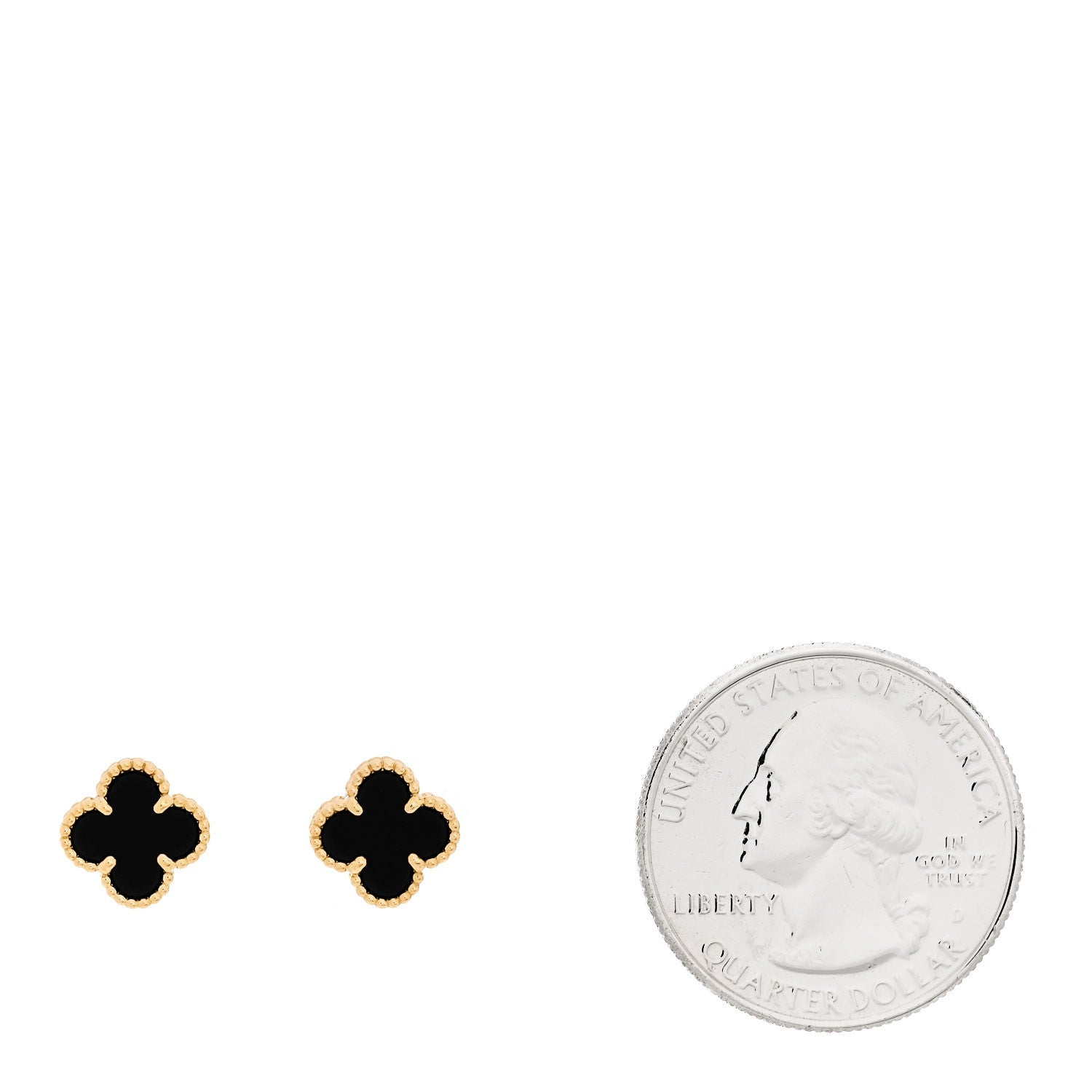 Van Cleef & Arpels 18K Yellow Gold Black Onyx Sweet Alhambra Earrings 2 of 4