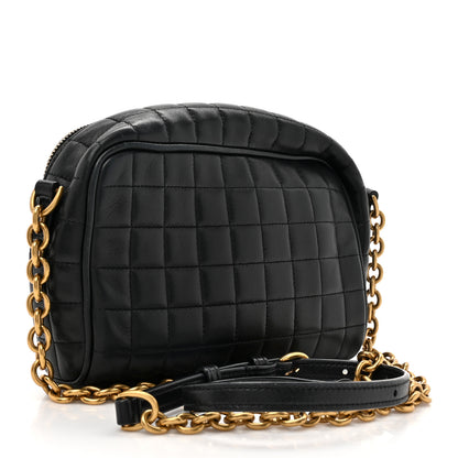 Saint Laurent Lambskin Carre Quilted Cassandre Mini Camera Bag Black 3 of 17