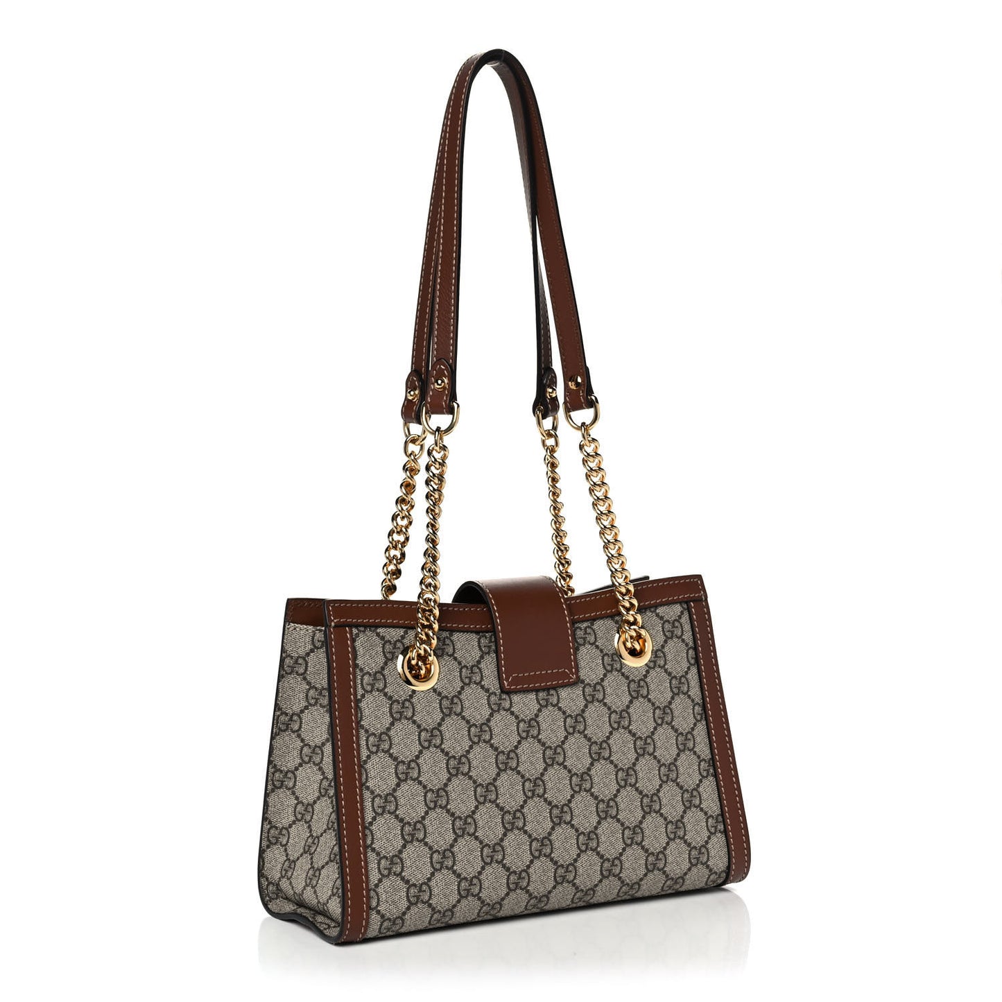 GG Supreme Monogram Calfskin Small Padlock Tote Beige Ebony Tuscany