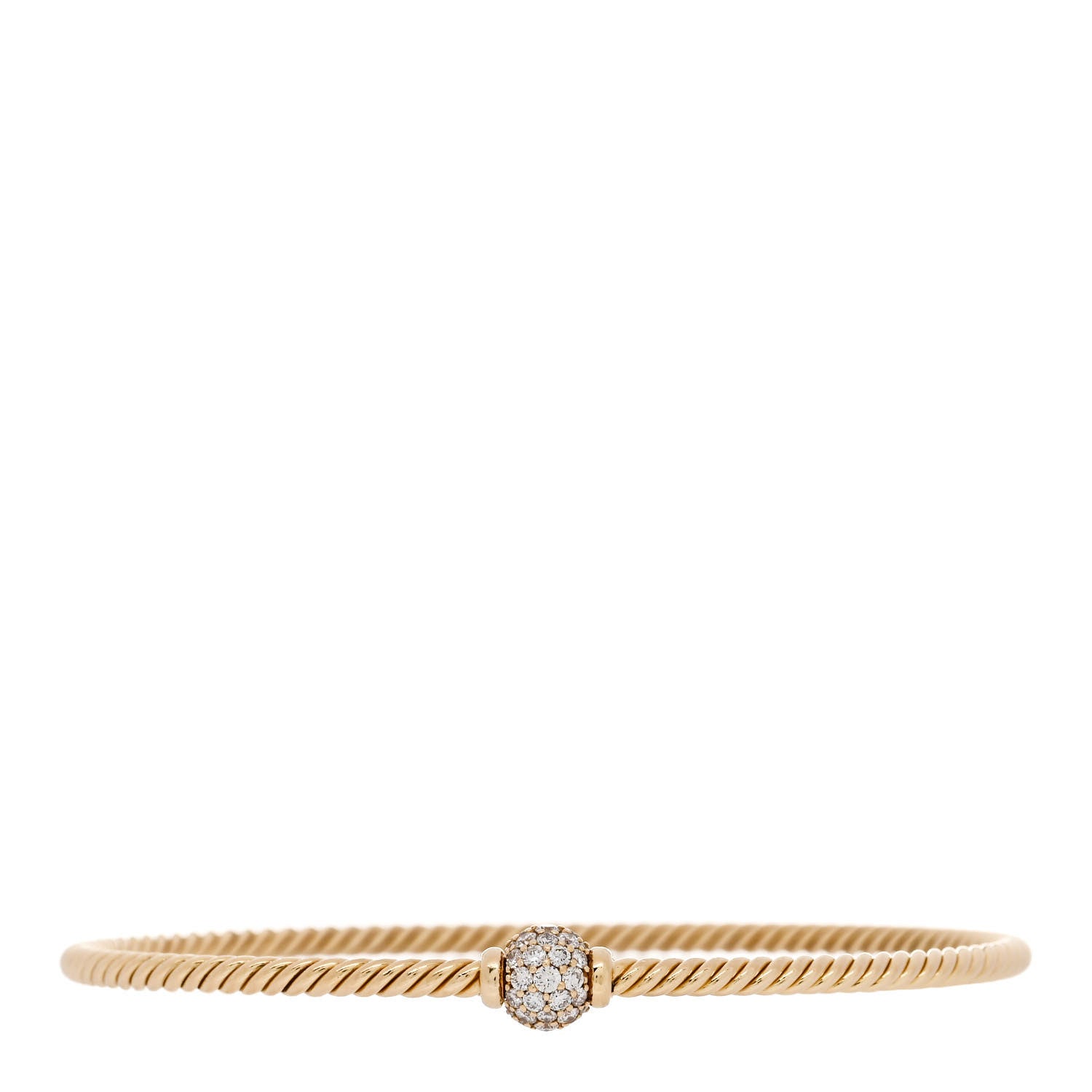 David Yurman 18K Yellow Gold Diamond 2.6mm Solari Center Station Bracelet 1 of 3