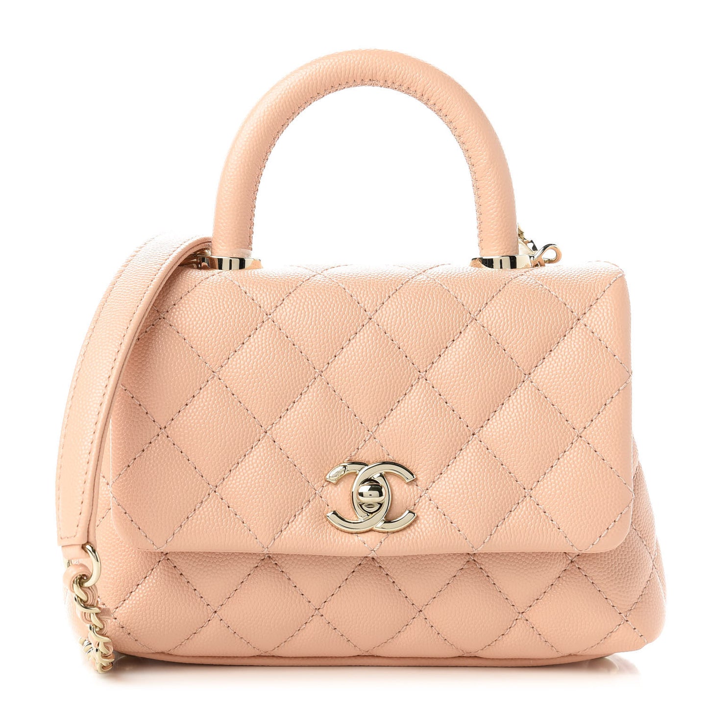 Caviar Quilted Extra Mini Coco Handle Flap Light Pink