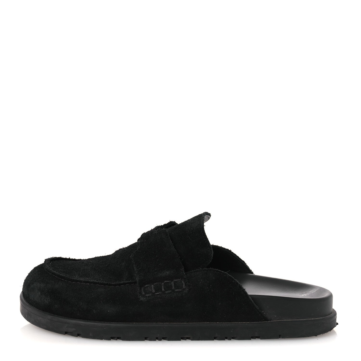 Hermes Suede Calfskin Go Mules 37 Black 1 of 11