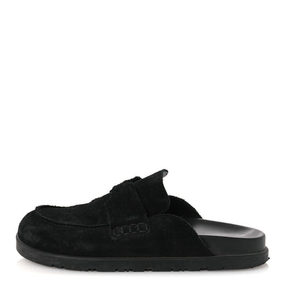 Hermes Suede Calfskin Go Mules 37 Black 1 of 11