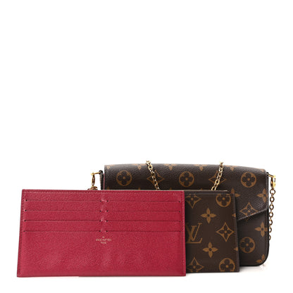 Louis Vuitton Monogram Pochette Felicie Chain Wallet Fuchsia 3 of 11