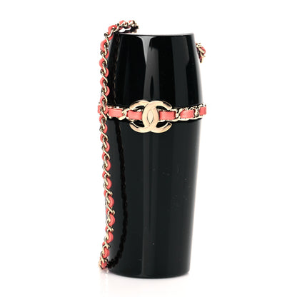 Chanel Lucite Lipstick Case On Chain Black Pink 1 of 8