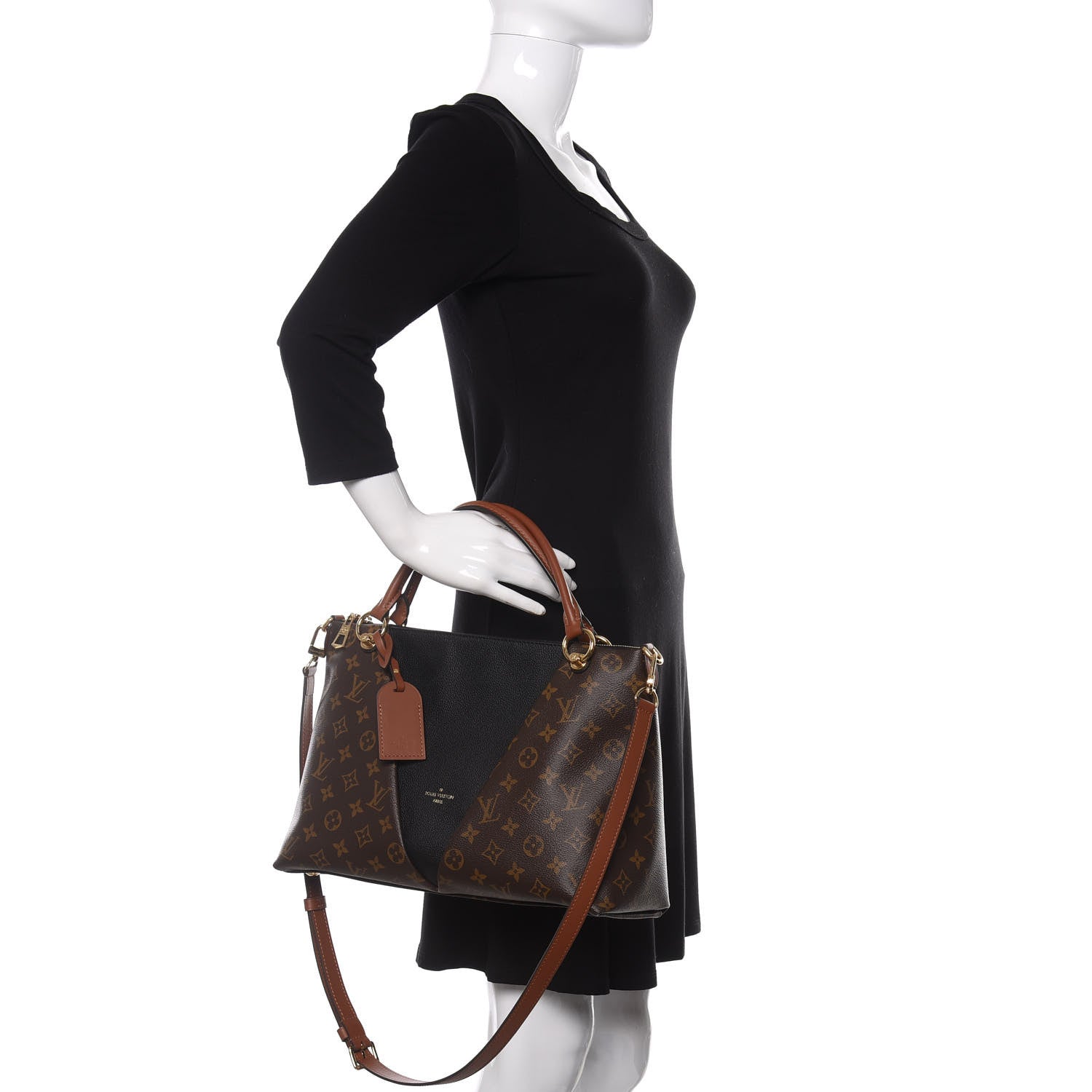 Louis Vuitton Monogram V Tote MM Black 3 of 10