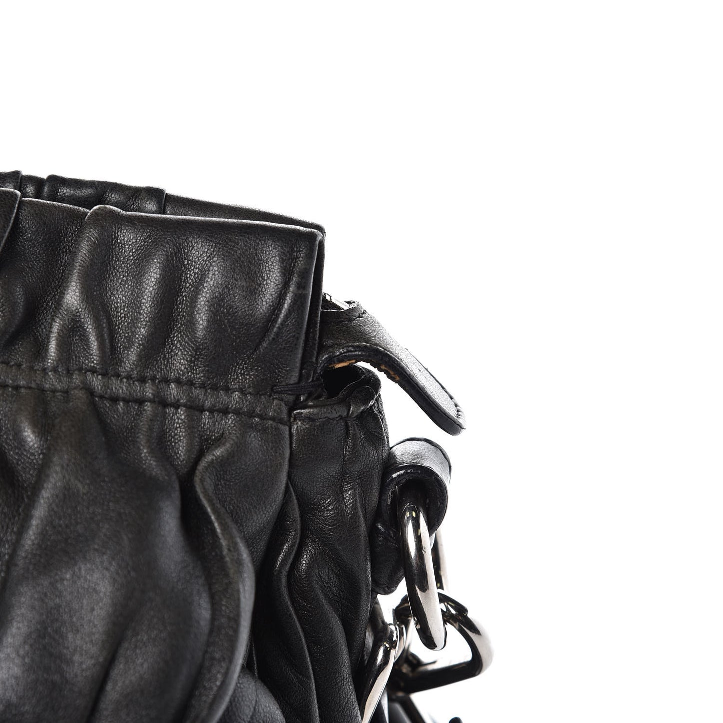 Nappa Gaufre Shopping Satchel Black