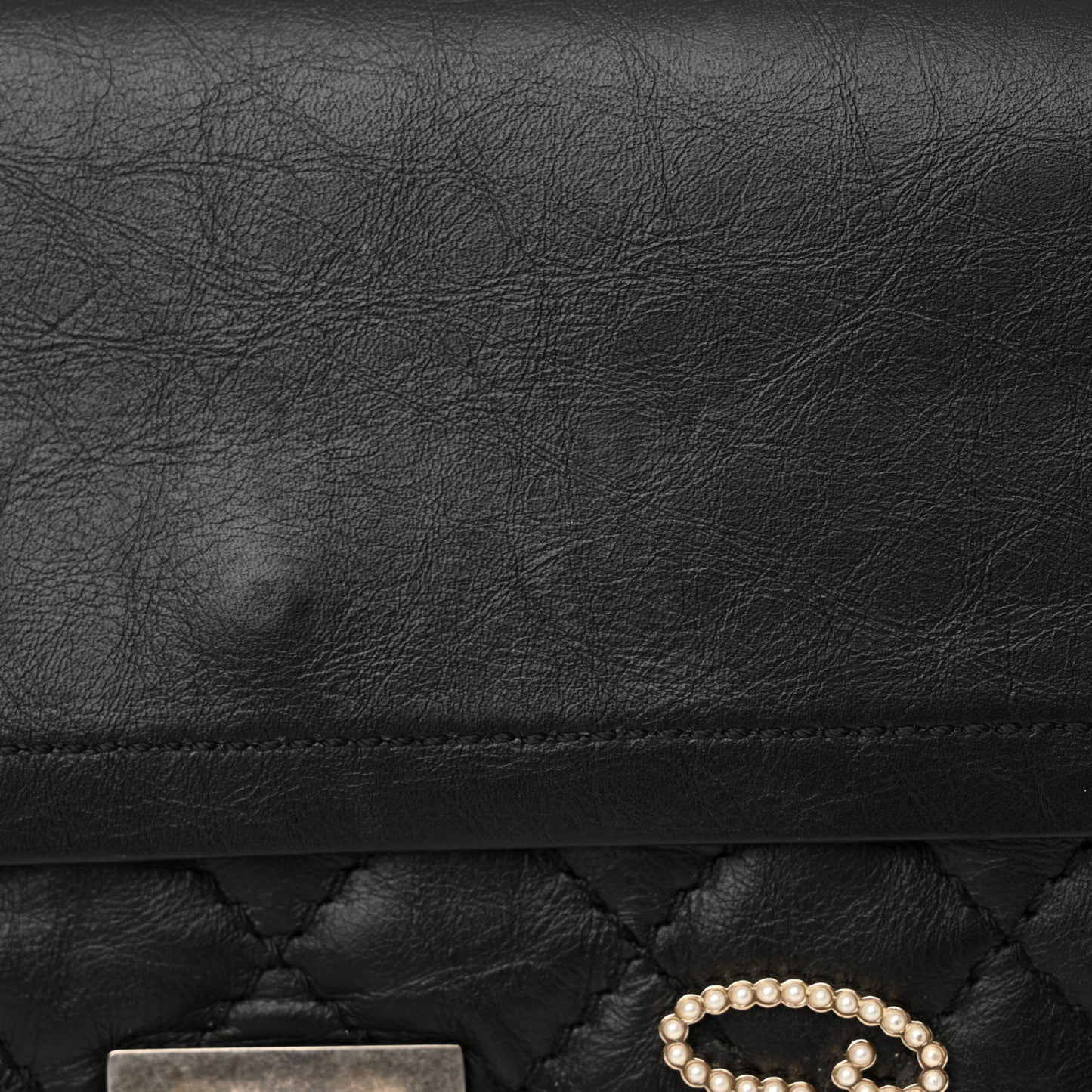 Aged Calfskin Lucky Charms 2.55 Reissue 225 Flap Black