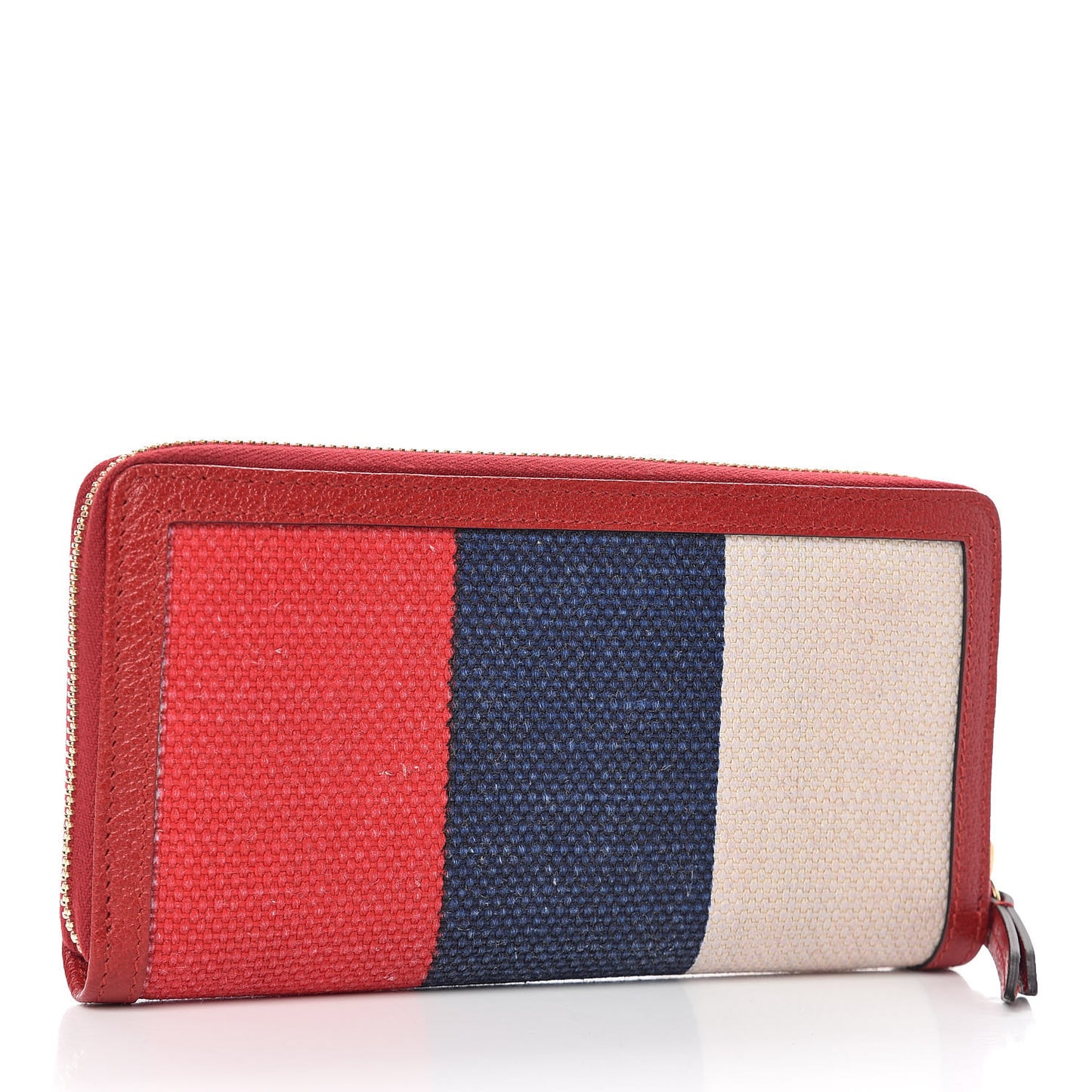 Canvas Sylvie Stripe Logo Zip Around Wallet Mystic White Hibiscus Red Maritime