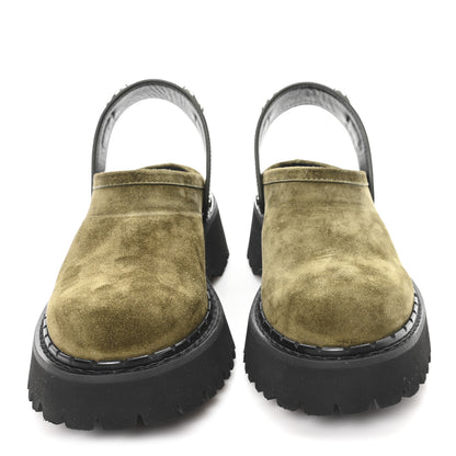 Gucci Suede Womens Horsebit Platform Mules 36 Dark Green 3 of 11