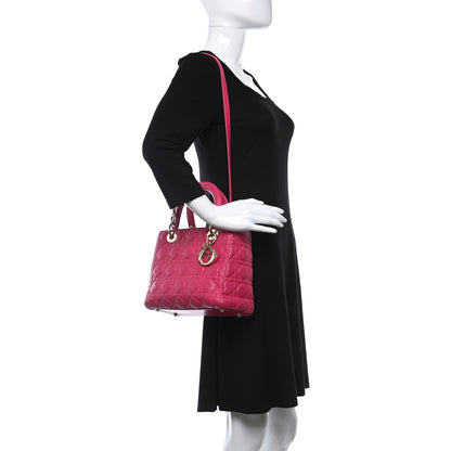 Christian Dior Lambskin Cannage Medium Lady Dior Fuchsia 2 of 8