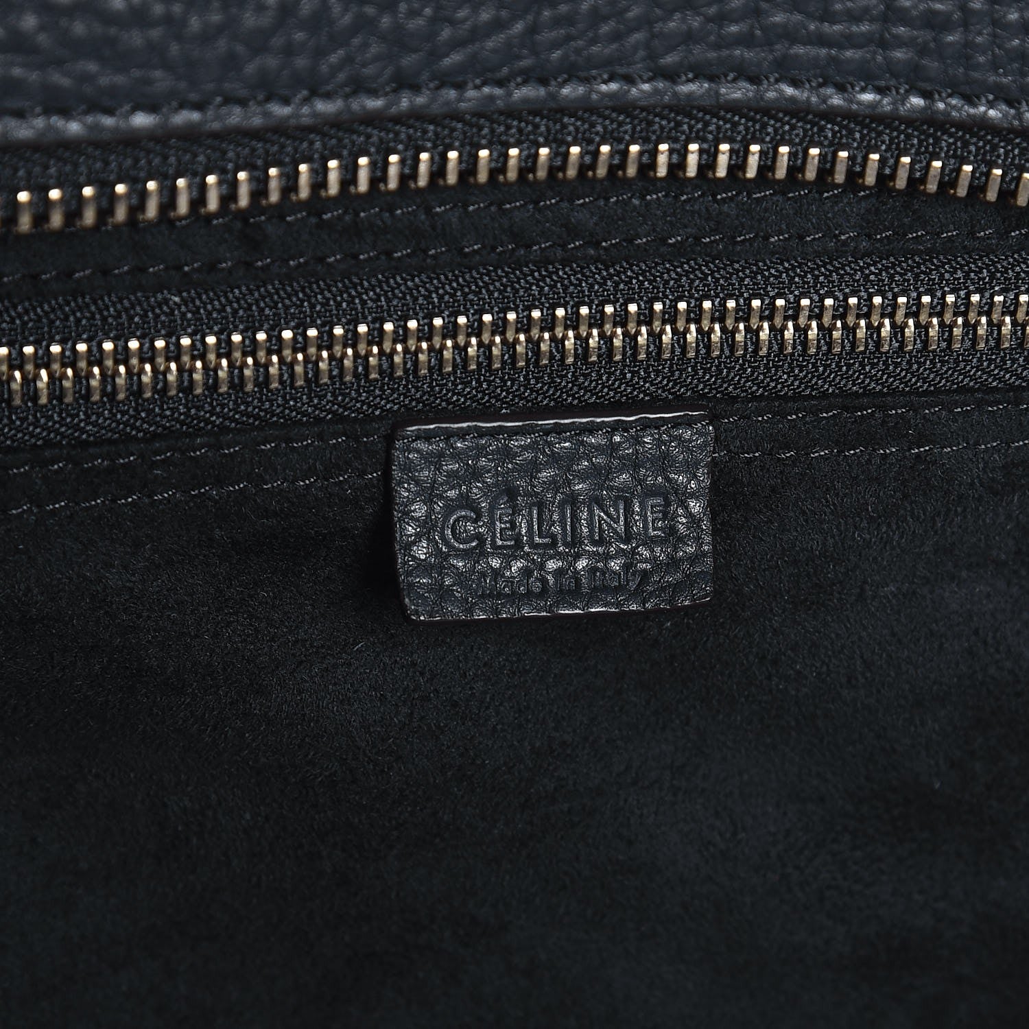 Celine Drummed Calfskin Mini Luggage Anthracite 6 of 7
