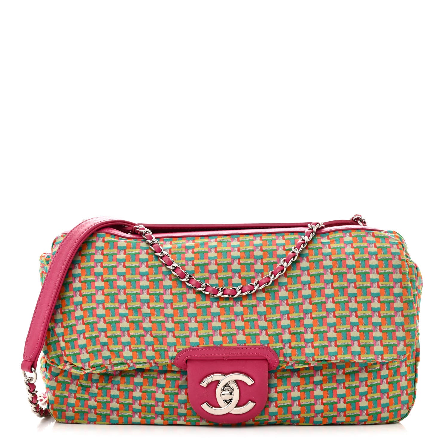 Chanel Rubber Quilted Lambskin Medium Coco Rain Flap Pink 3 of 21
