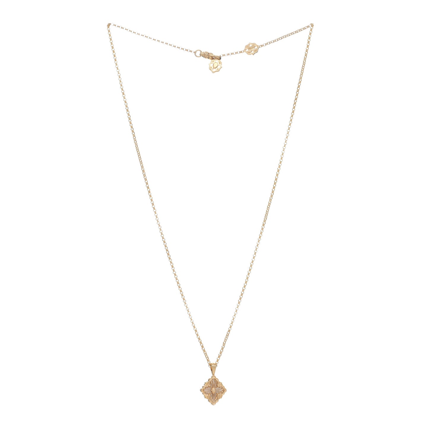 18K Yellow Gold Mother of Pearl Small Opera Tulle Pendant Necklace