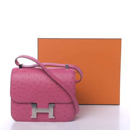 Hermes Ostrich Constance 24 Rose Tyrien 11 of 11