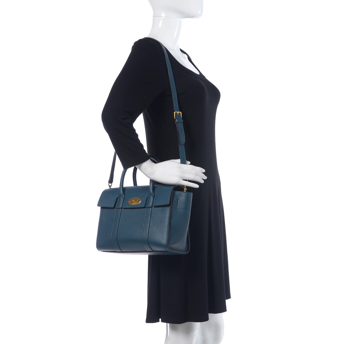 Classic Grain Small Bayswater Satchel Deep Sea