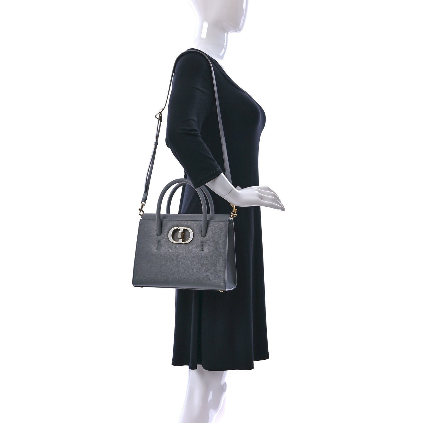 Grained Calfskin Medium St. Honore Tote Cloud Blue