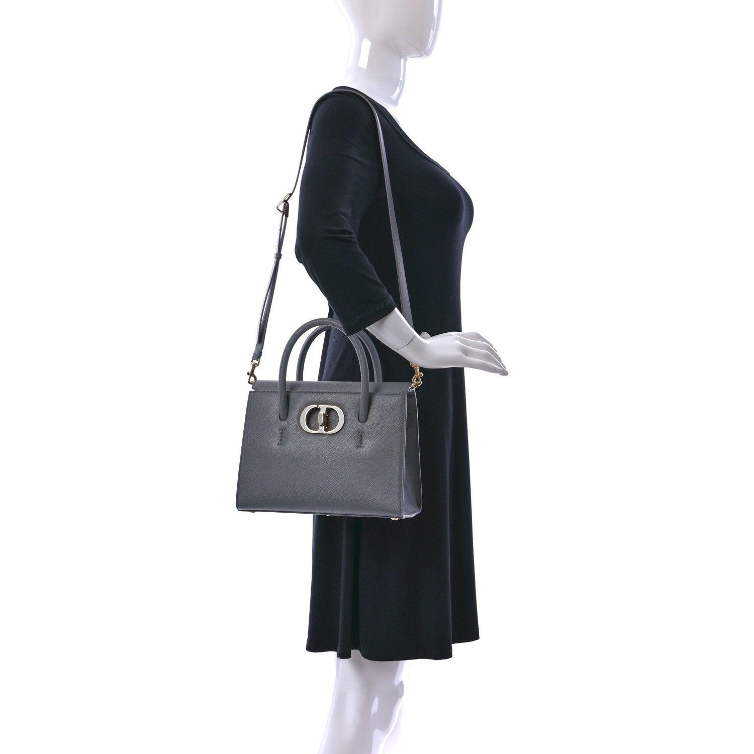 Christian Dior Grained Calfskin Medium St. Honore Tote Cloud Blue 2 of 9