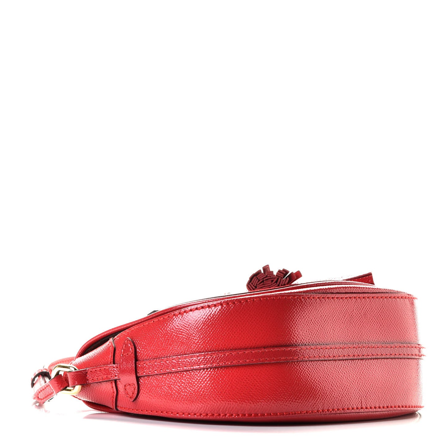 Patent Calfskin Haymarket Check Maydown Crossbody Bag Red