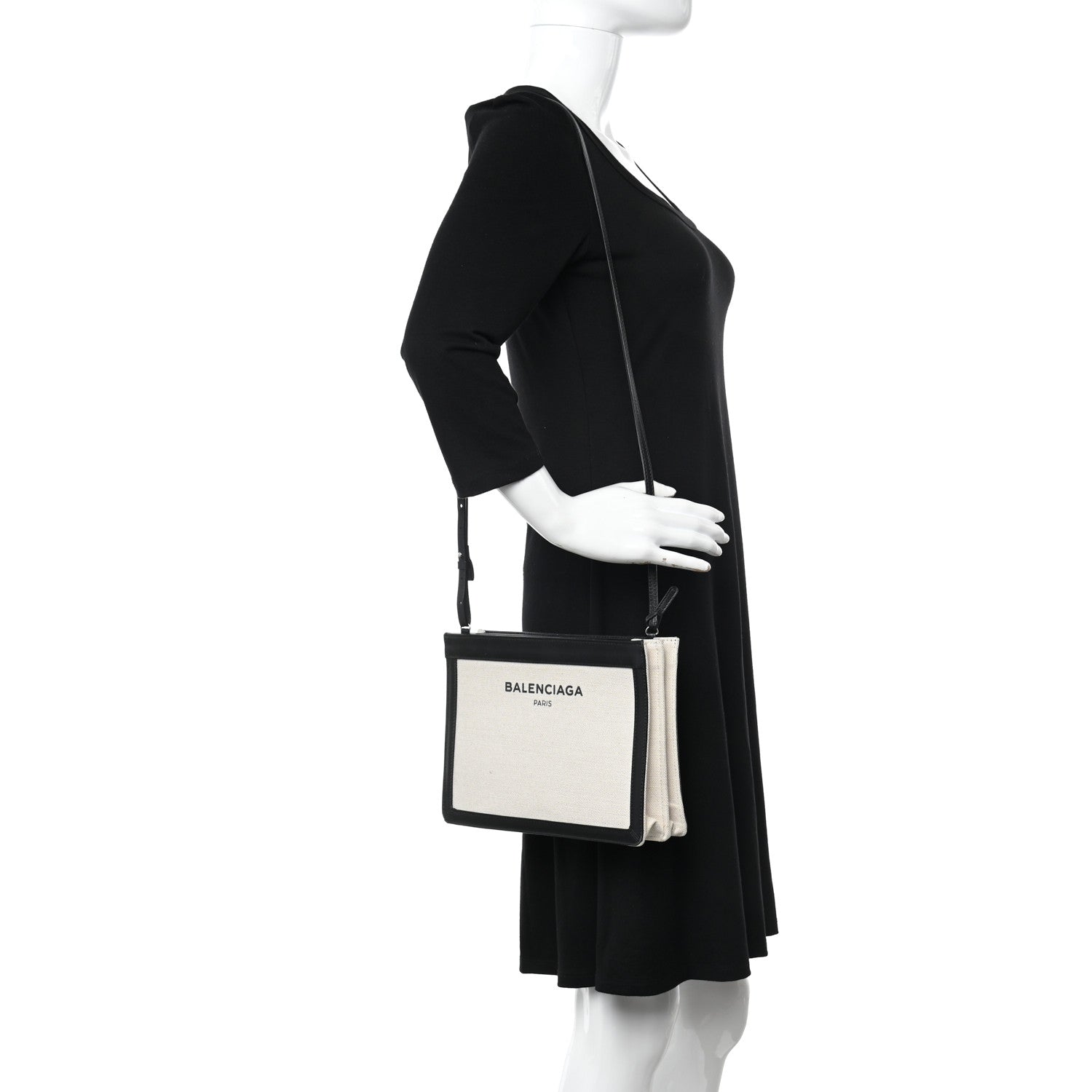 Balenciaga Cotton Canvas Pochette Crossbody Bag Black 2 of 11